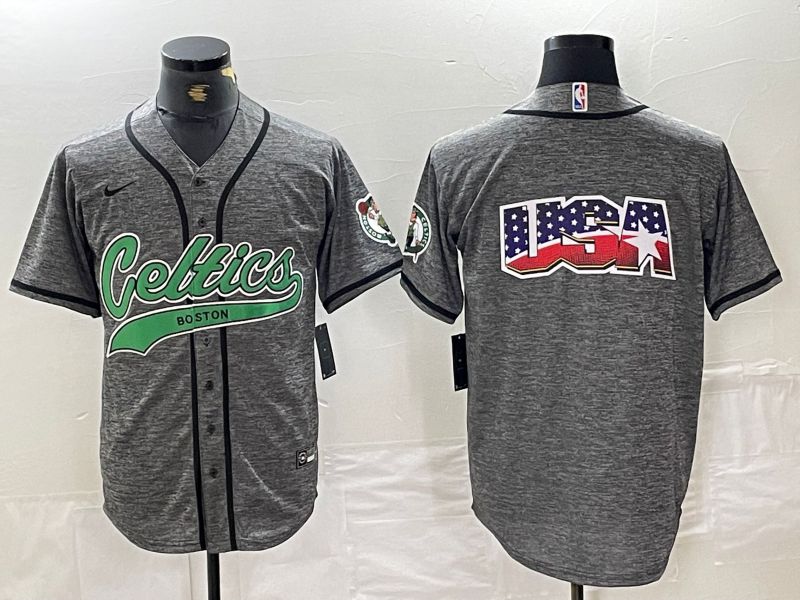 Men Boston Celtics Blank Grey Jointly 2024 Nike NBA Jersey style 2->boston celtics->NBA Jersey